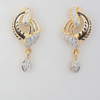 916 Gold fancy carving earrings WE5241