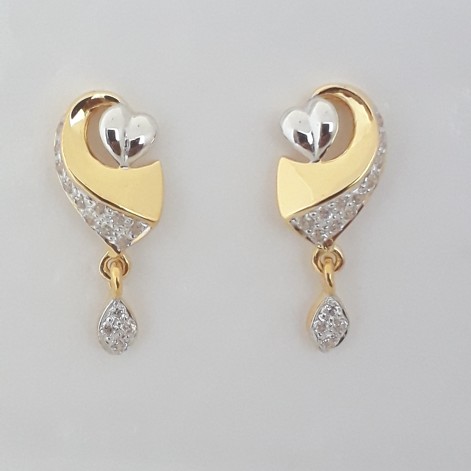 916 Gold unique heart shape earrings QL2180