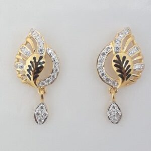 916 Gold unique carving earrings VO5662