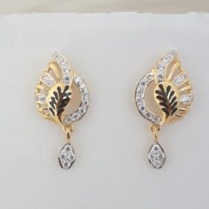 916 Gold unique carving earrings VO5662