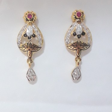 916 Gold unique carving earrings