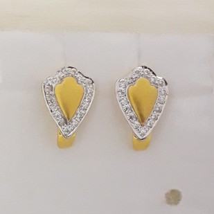 916 Gold j shape earring TI7035