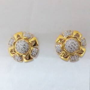 916 Gold classic round earrings