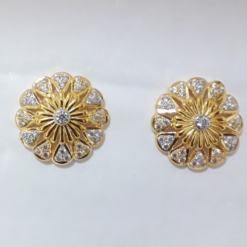 916 Gold casual round earrings