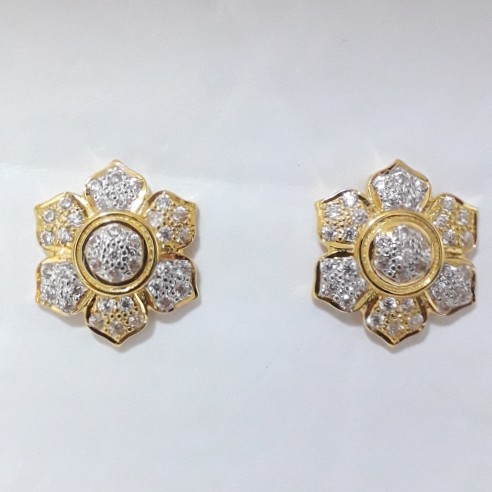 916 Gold round earrings
