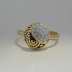 916 Gold round shape fancy carving ring MJ-CI6697