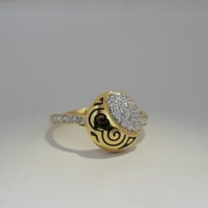 916 Gold round shape fancy carving ring MJ-CI6697