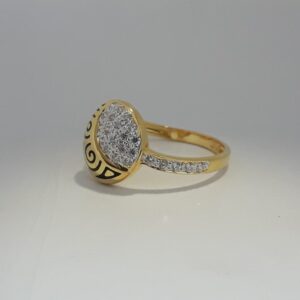 916 Gold round shape fancy carving ring MJ-CI6697