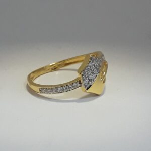 916 Gold hexagon shape ladies ring MJ-ZK7088