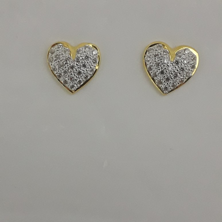 916 Gold heart shape earrings