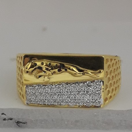 916 Gold light weight jaguar men's ring