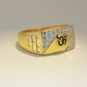 916 Gold om carving gents ring