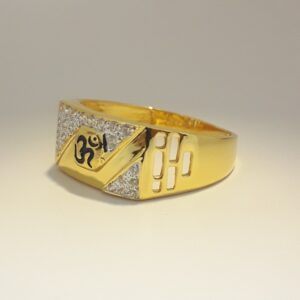 916 Gold om carving gents ring