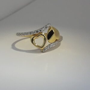 916 Gold heart shape women ring