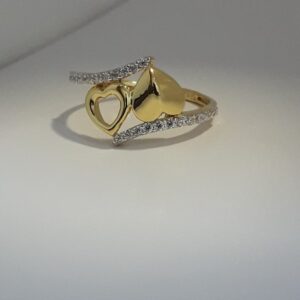 916 Gold heart shape women ring