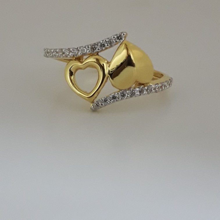 916 Gold heart shape women ring