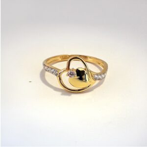 22Kt Gold Heart Shape Ring For Women MJ-R013