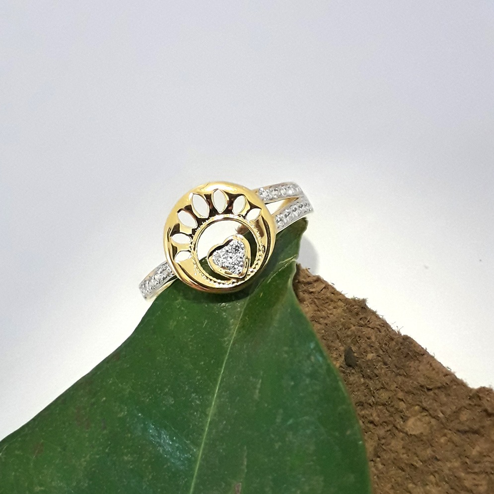 22KT Gold Round Shape Ring For Women MJ-R009