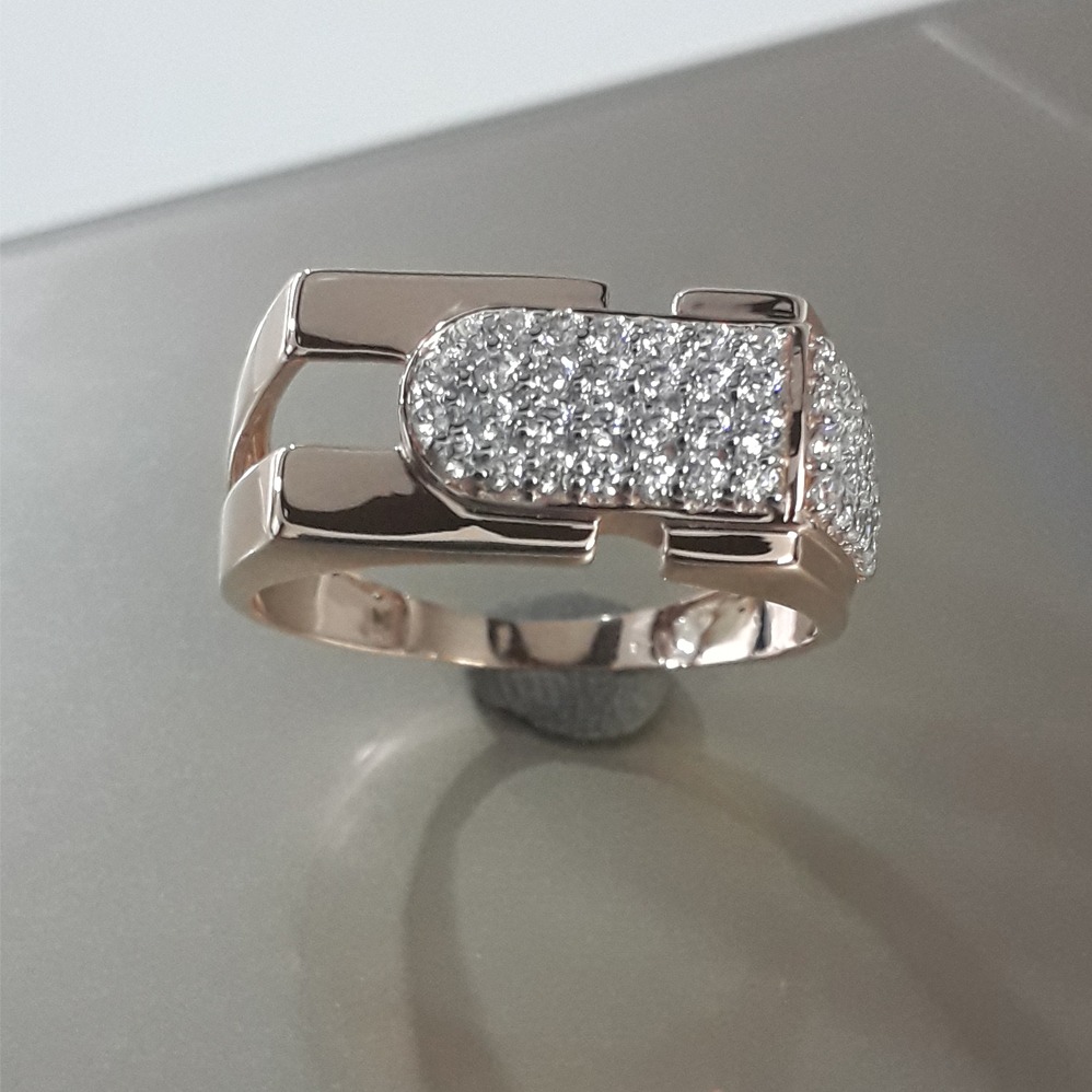 18KT Rose gold cz stylish ring for men mj-r005