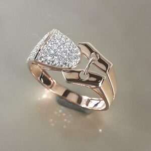 18KT Rose gold cz fancy ring mj-r004
