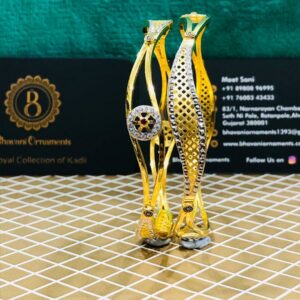22KT/916 FLORAL DESIGN GOLD  KADLI BANGLE