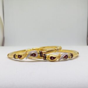 22KT/916 LEAFY DESIGN GOLD  KADLI BANGLE