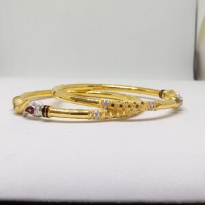 22KT/916 LEAFY DESIGN GOLD  KADLI BANGLE