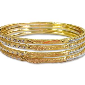 Artistic designed 4 pipe gold  kadli bangle