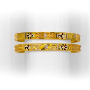 916 FLOWER DESIGNED GOLD  BANGLE