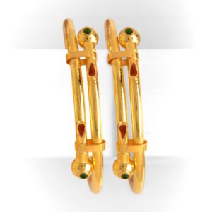 22Kt Gold Stylish Ball Pipe Kadali Bangle BO-029