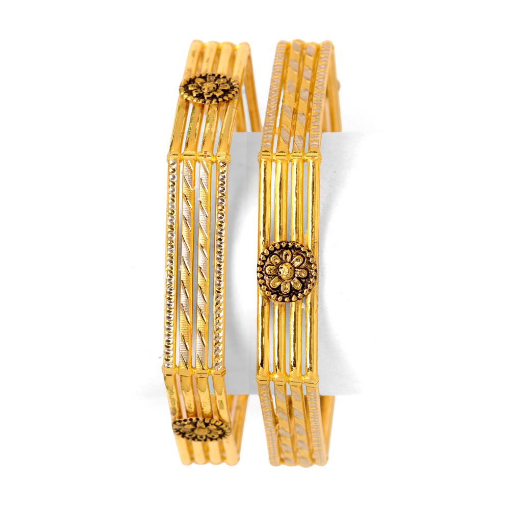 22Kt Gold Designer Kadali Bangle BO-028 - Image 2