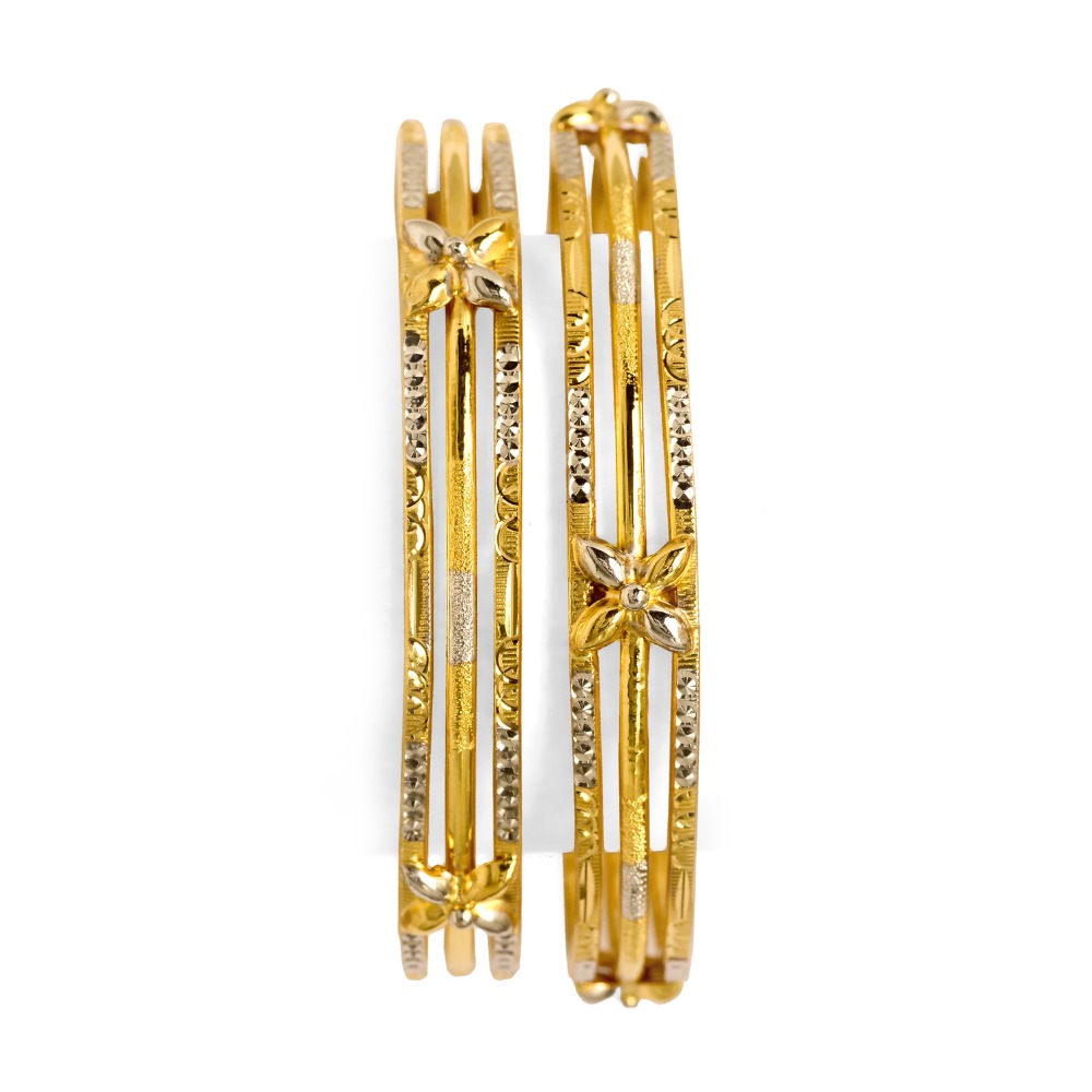 22Kt Gold 3 Pipe Kadali Bangle BO-024 - Image 2