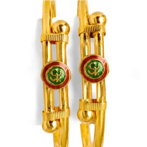 916 Gold Om Design Ball Pipe Kadali BO-023