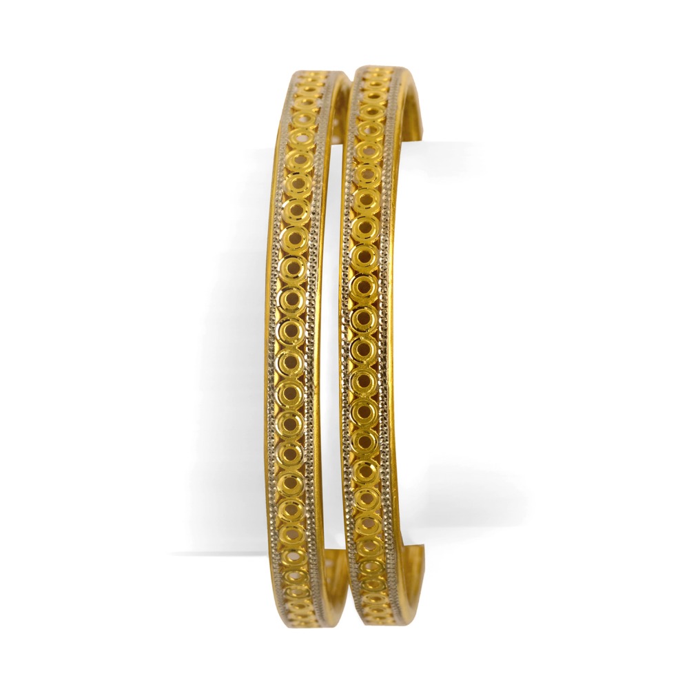 22Kt Gold Antique Kadali Bangle BO-022 - Image 2