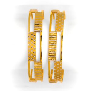 916 Gold Double Pipe  Kadali Bangle BO-012