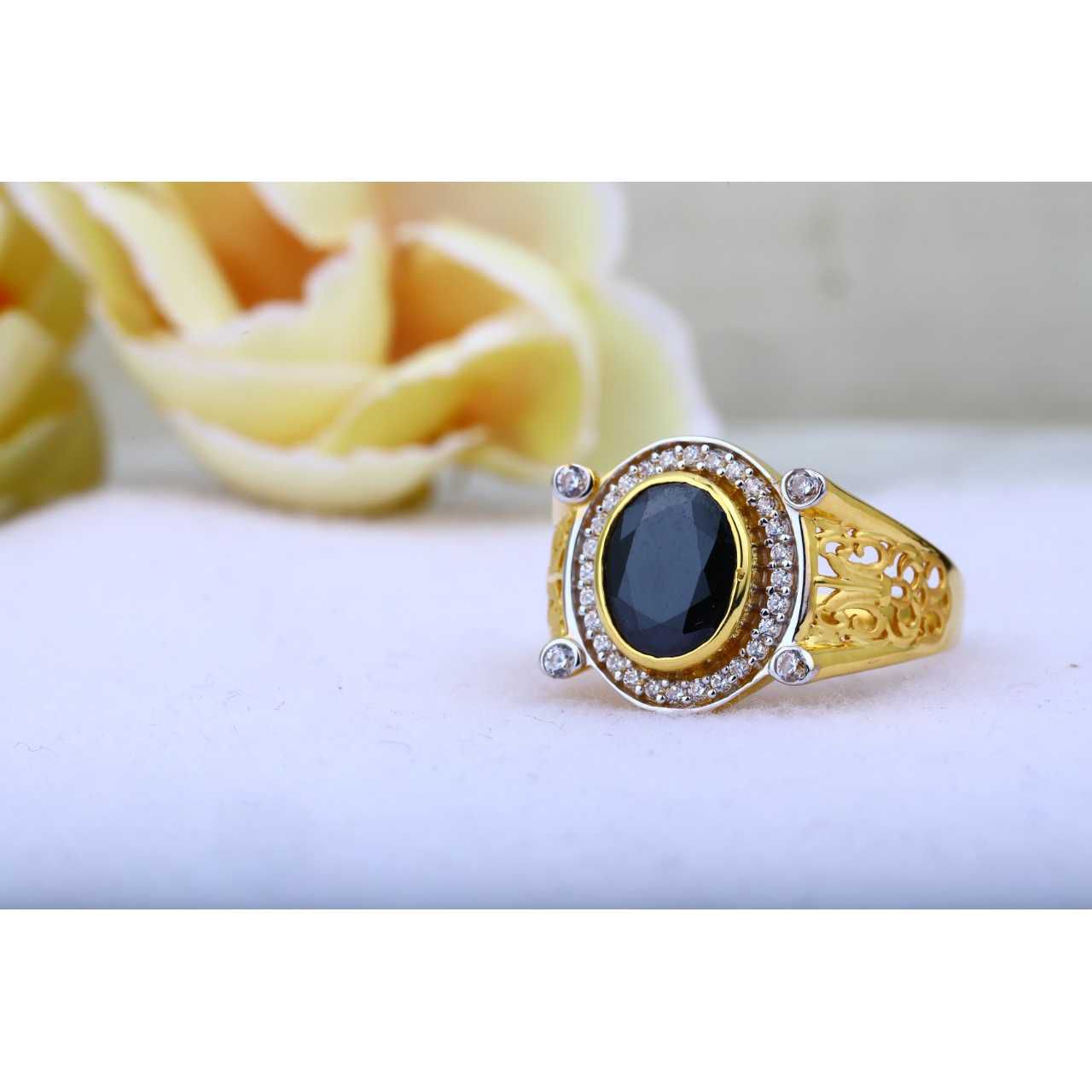 916 Black Ston Gents Ring