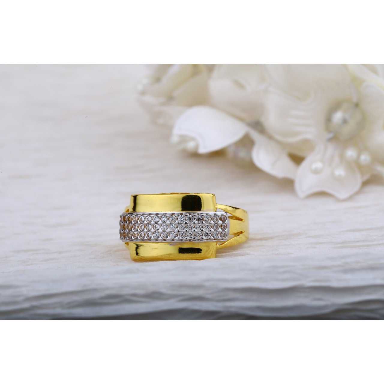 22ct CZ Gents Ring