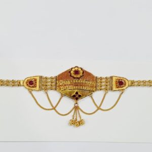 916 gold flower design bajubandh