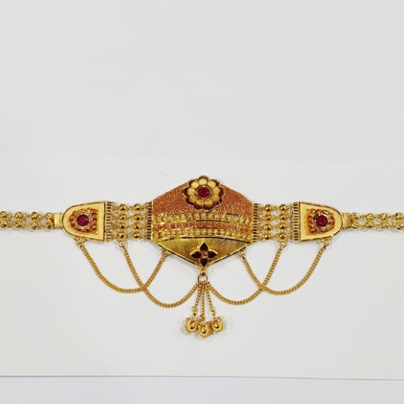 916 gold flower design bajubandh