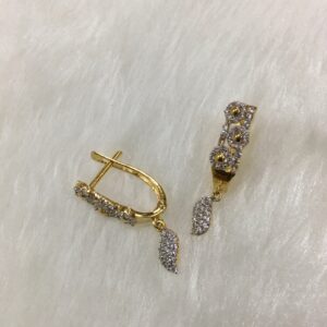 18k gold CZ Fancy bali