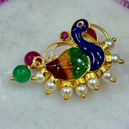18K gold peacock design nosepin