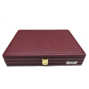 Jewellery mehroon leather stock box