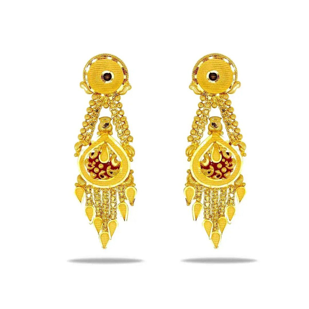 916 Gold Fancy Earrings