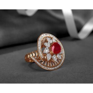 916 Gold Pink Stone ring