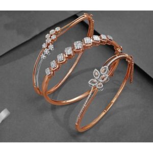 Gold Fancy Diamond Bangles