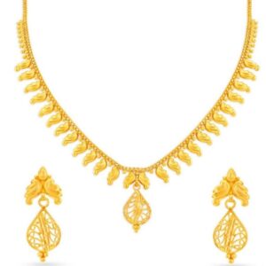 916 gold necklace set with earring
