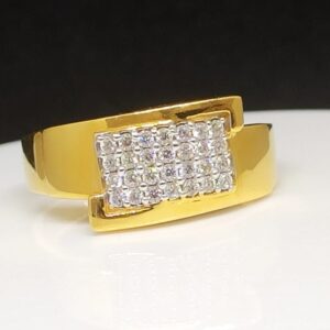 916 Gold Cz Gents Ring