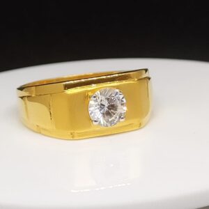 916 Gold Cz Gents Ring
