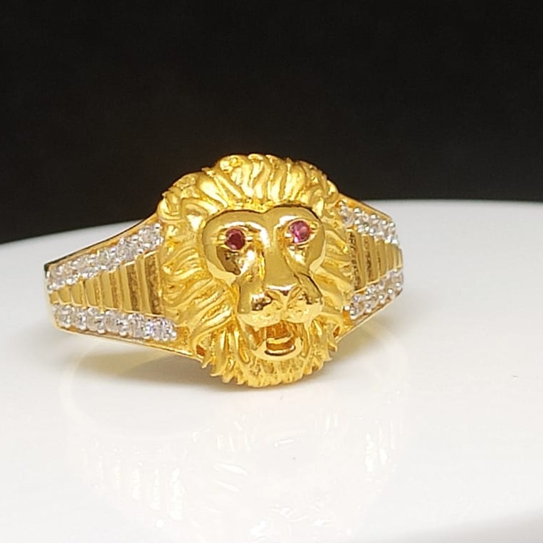916 Gold Cz Gents Ring