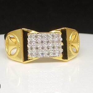 916 Gold Cz Gents Ring